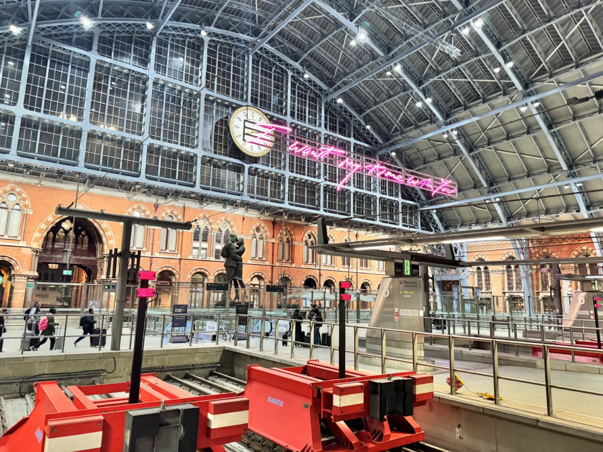 Het internationale treinstation Londen St. Pancras waar de Eurostar arriveert