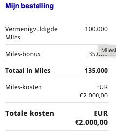 Flying Blue miles aankopen met 35% bonus