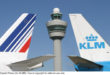 Air France en KLM vliegtuigen op Schiphol