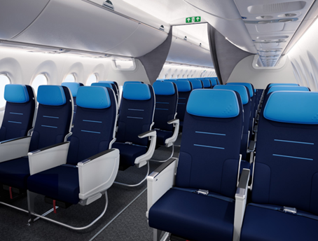 Cabine nieuwe Airbus A220 Croatia Airlines