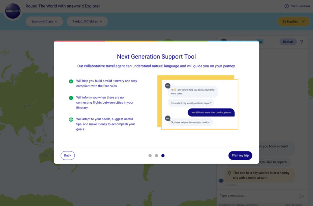 Oneworld Werelreis slimme AI tool