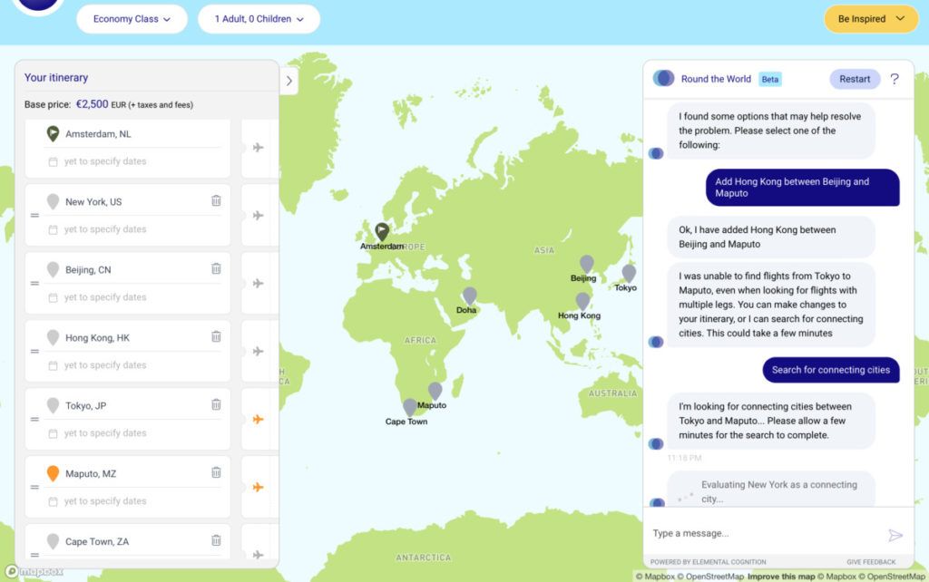 Oneworld Werelreis slimme AI tool