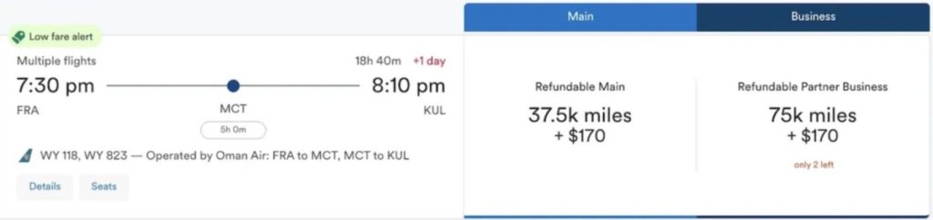 Alaska MileagePlan Frankfurt-KUL