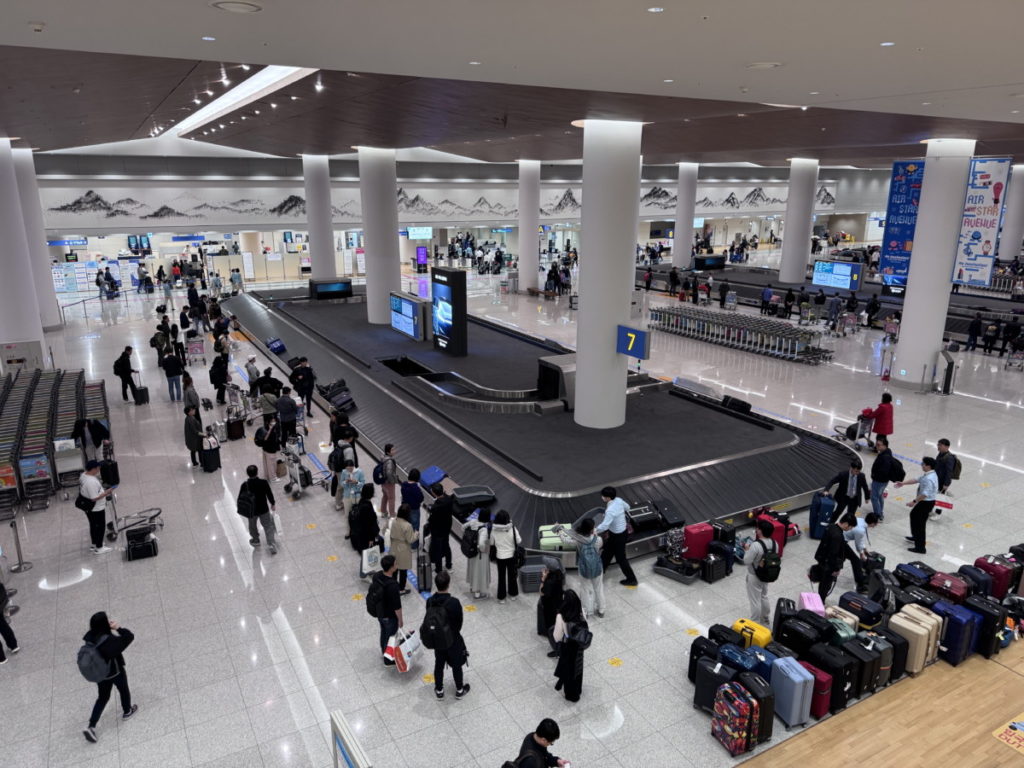 Bagagebanden op de luchthaven van Seoul Incheon