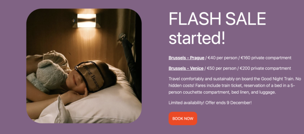 European Sleeper Flash Sale: naar Praag & Venetië vanaf €40