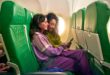 Passagiers in Transavia cabine