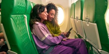 Passagiers in Transavia cabine