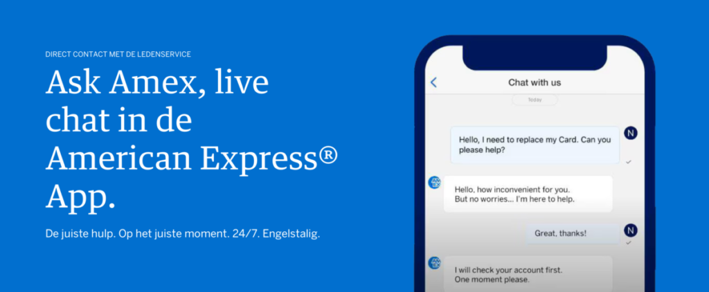 Ask Amex chatfunctie