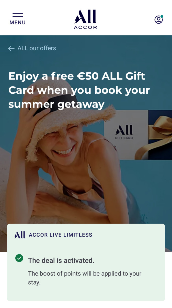 Gratis Accor ALL Giftcard promotie 2025
